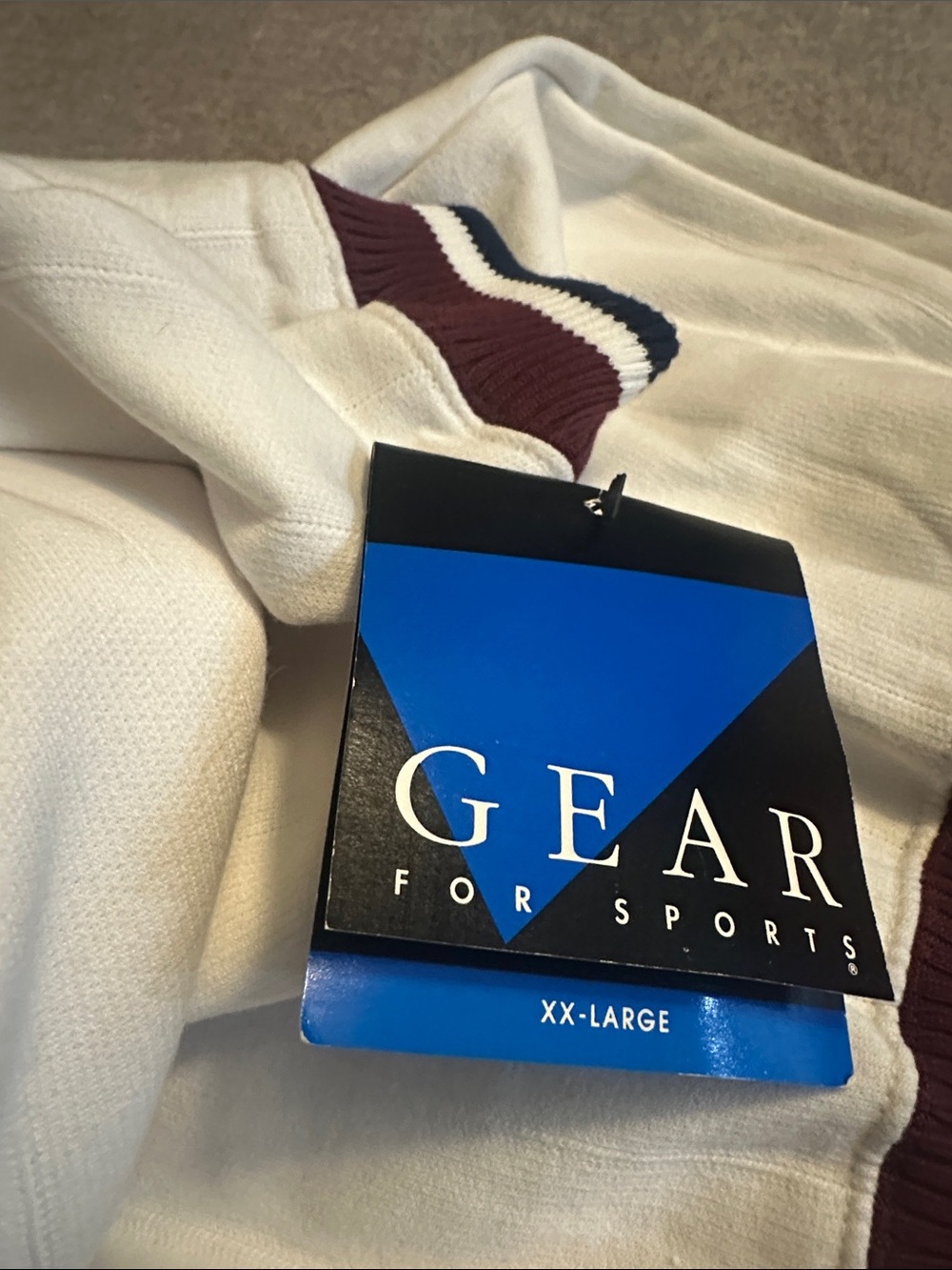 GEAR For Sports White V-Neck Chevrolet Logo Sweater with Navy Burgundy Size XXL - Picture 7 of 7